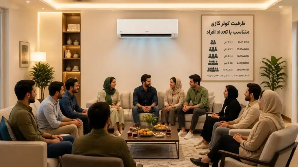 تأثیر تعداد افراد بر ظرفیت کولر گازی